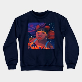 Space Bun Head Crewneck Sweatshirt